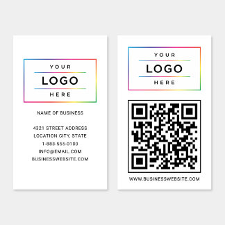 Carte De Visite Logo d'entreprise personnalisé et code QR de site