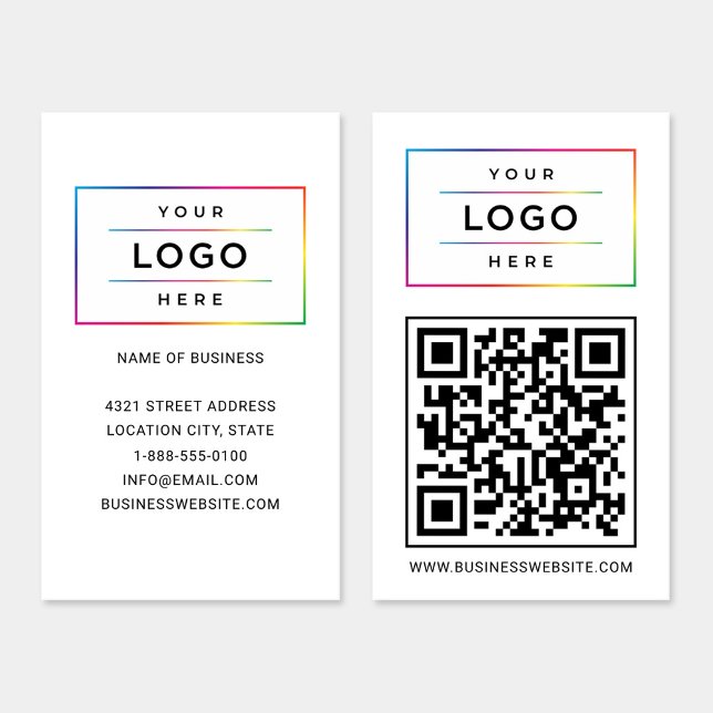 Carte De Visite Logo d'entreprise personnalisé et code QR de site  (Créateur téléchargé)