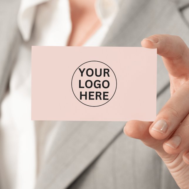 Carte De Visite Logo d'entreprise personnalisé l Simple Clean Rose (Créateur téléchargé)