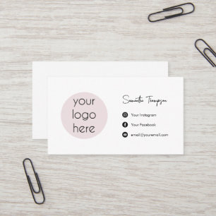 Carte De Visite Logo d'entreprise personnalisé Médias sociaux