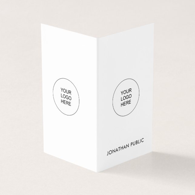 Carte De Visite Logo d'entreprise personnalisé Moderne élégant pli (Extérieur)