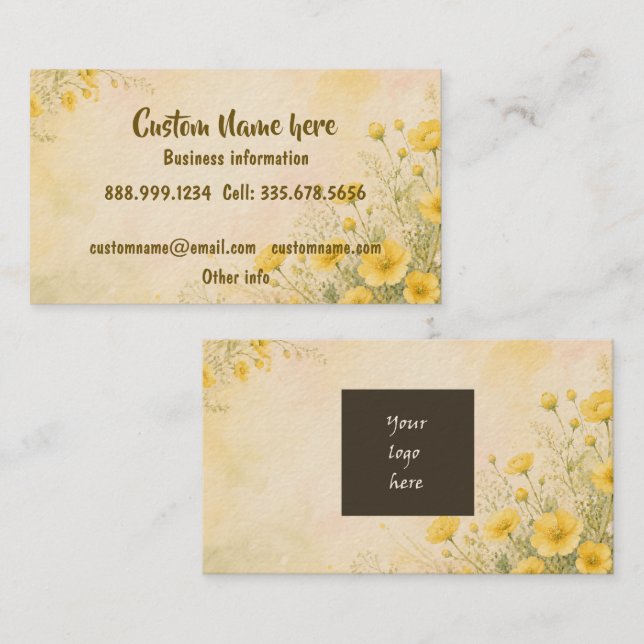 Carte De Visite Logo d'entreprise personnalisé ou code QR (Devant / Derrière)