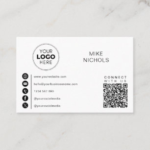 Carte De Visite Logo d'entreprise QR Code Connexion avec nous Mini