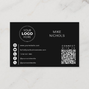 Carte De Visite Logo d'entreprise QR Code Connexion avec nous Mini