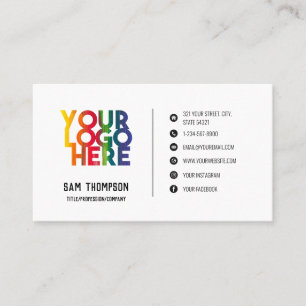 Carte De Visite Logo d'entreprise simple Icônes de médias sociaux