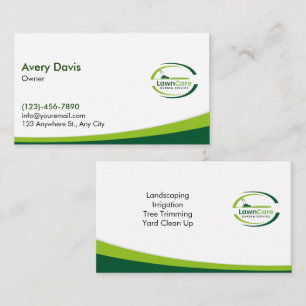 Carte De Visite Logo d'entretien de la pelouse Service d'aménageme