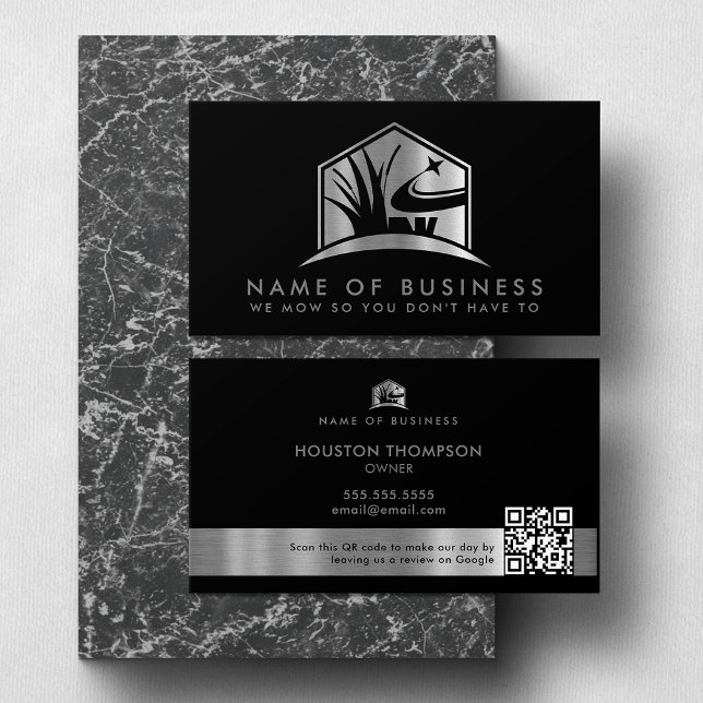 Carte De Visite Logo d'entretien de pelouse moderne Service d'amén (Créateur téléchargé)