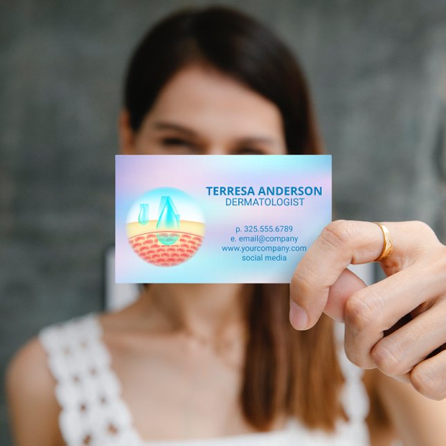 Carte De Visite Logo Dermatologue Hydratation de la peau (Créateur téléchargé)