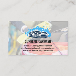 Carte De Visite Logo des bulles de savon de lavage de voiture