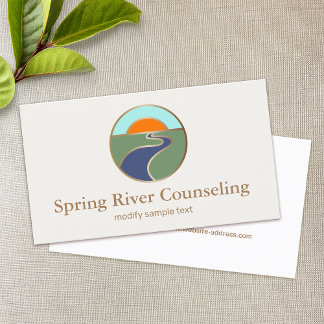 Carte De Visite Logo des conseillers de l'Horizon Sunset de la riv