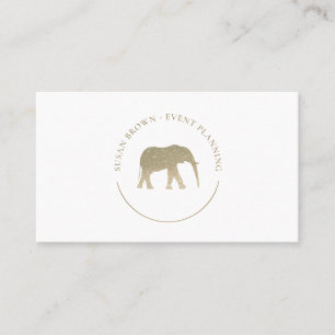 Carte De Visite Logo des éléphants de Faux Parties scintillant