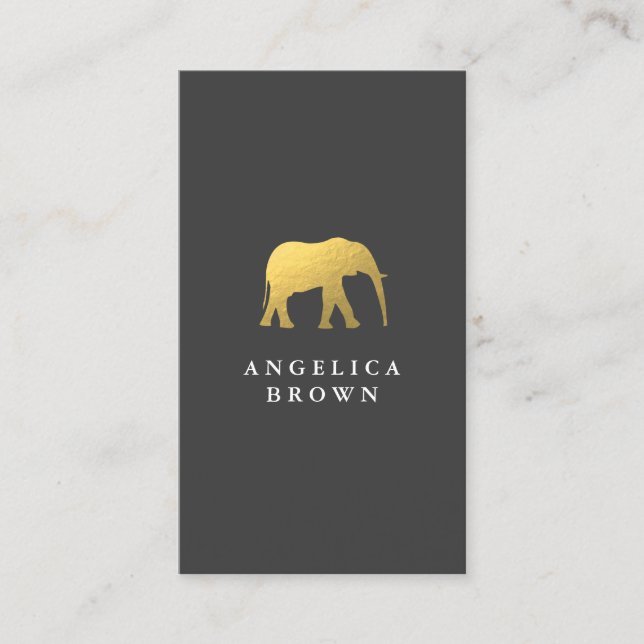 Carte De Visite Logo des éléphants Faux Gold Foil (Devant)