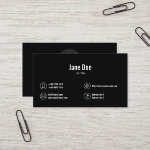Carte De Visite Logo des icônes d'entreprise noires classiques