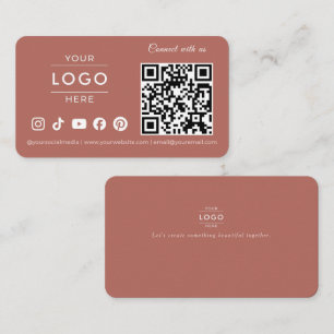 Carte De Visite Logo des médias sociaux en terre cuite moderne ave
