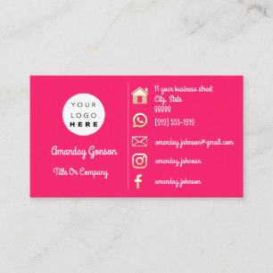Carte De Visite Logo des médias sociaux Gold QR Code Adresse Insér