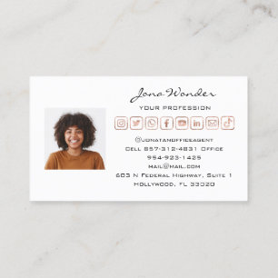 Carte De Visite Logo des médias sociaux Photo personnalisée QRCode