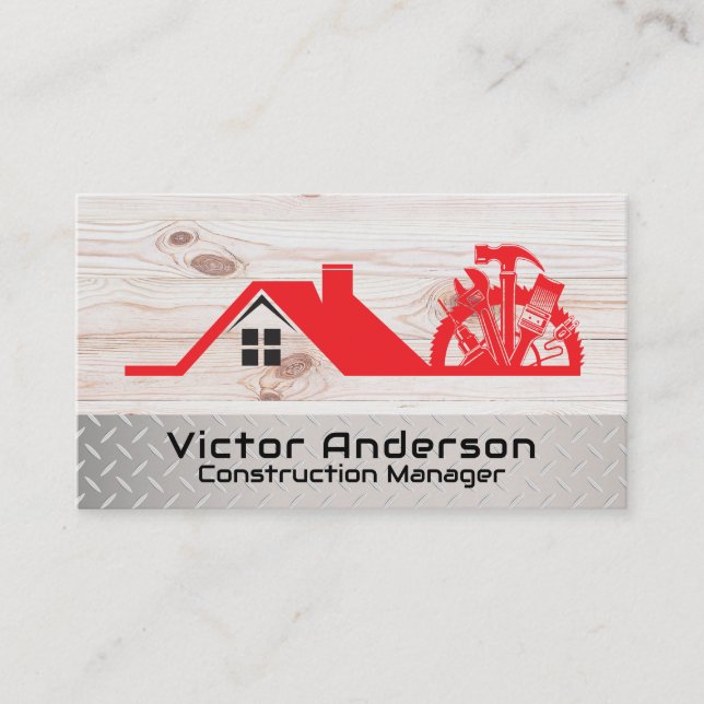 Carte De Visite Logo des outils de réparation de construction | Ré (Devant)