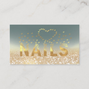 Carte De Visite Logo des papillons de luxe en or glitterie