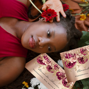 Carte De Visite Logo des Roses d'événements Wedding planner Gold D