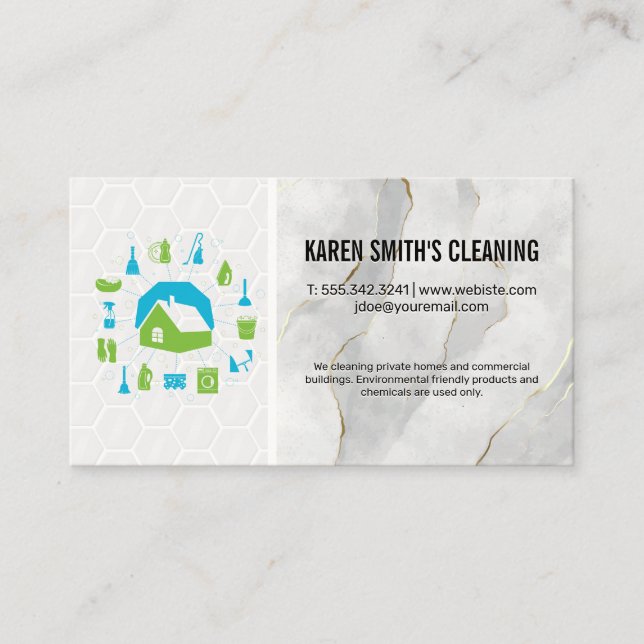 Carte De Visite Logo des services de nettoyage à domicile | Maid | (Devant)