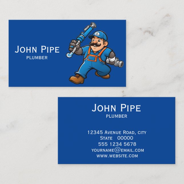 Carte De Visite logo des services de plomberie (Devant / Derrière)