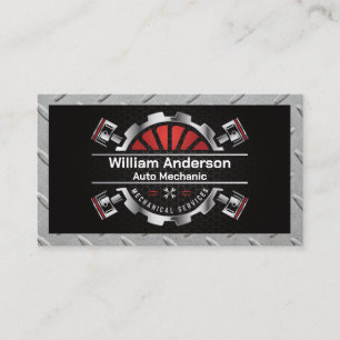 Carte De Visite Logo des services mécaniques   Poistons métallique