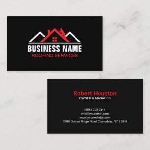 Carte De Visite Logo des services professionnels de toiture Red Ro