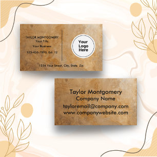 Carte De Visite Logo Design Marron Professionnel Unique