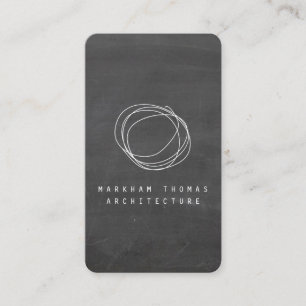 Carte De Visite Logo Designer Scribble sur Black Chalkboard