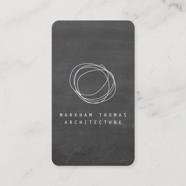 Carte De Visite Logo Designer Scribble sur Black Chalkboard (Devant)
