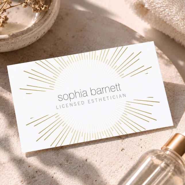 Carte De Visite Logo d'esthéticienne Luxe Or Soleil Levant (Créateur téléchargé)