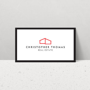 Carte De Visite Logo d'habitation moderne Immobilier, Realtor Roug