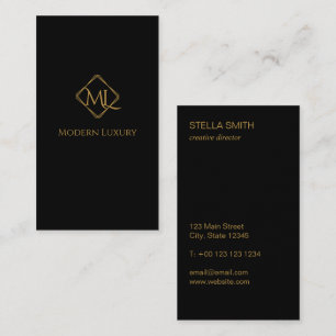 Carte De Visite Logo Diamond Noir et or