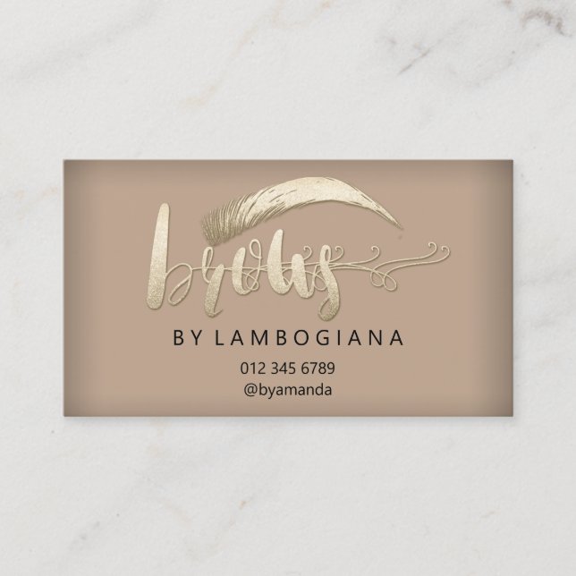 Carte De Visite Logo d'instruction postérieur Microblade Gold Bu (Devant)