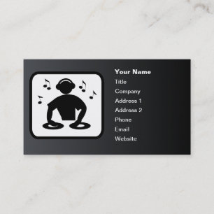 Carte De Visite Logo DJ Personnalisable Noir