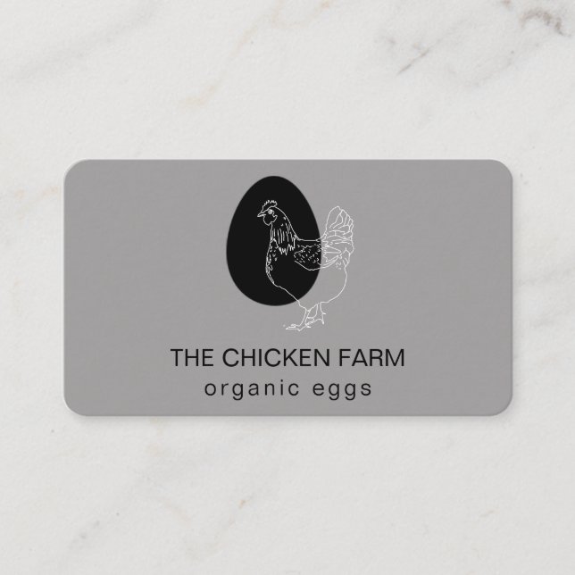 Carte De Visite Logo d'oeuf de poulet Hen pour la voiture d'entrep (Devant)