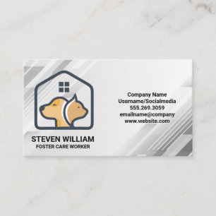 Carte De Visite Logo Doggy Kitty House Services de magasin pour