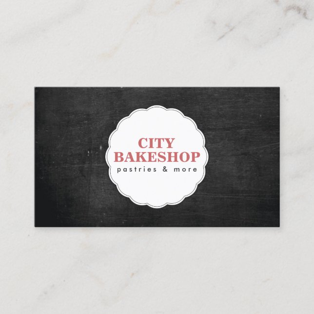 Carte De Visite LOGO DOILY BAKERY sur BOIS NOIR (Devant)