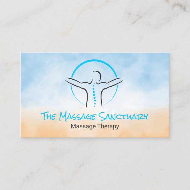 Carte De Visite Logo dossard arrière | Thérapie de massage (Devant)