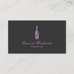 Carte De Visite Logo du barman sommelier en bouteille de vin