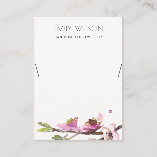 CARTE DE VISITE LOGO DU BLOSSOM DE CHERRY CHERRY FLORAL NECKLACE (Devant)