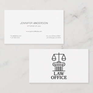 Carte De Visite Logo du bureau du droit élégant Affaires juridiq