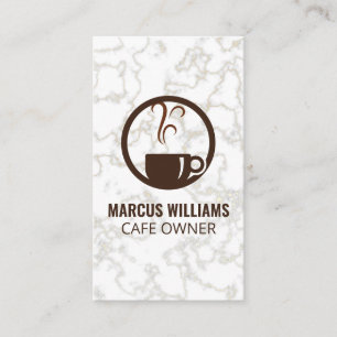 Carte De Visite Logo du café   Marbre