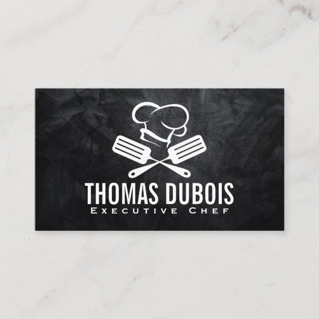 Carte De Visite Logo du Casquette Spatula et Chef | Cuisine gastro (Devant)