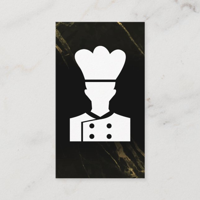 Carte De Visite Logo du chef | Marbre noir (Devant)