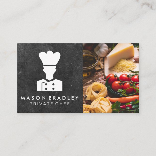 Carte De Visite Logo du chef | Pâtes Tomate Alimentation (Devant)