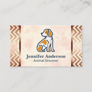 Carte De Visite Logo du chien assis   Groomer animal