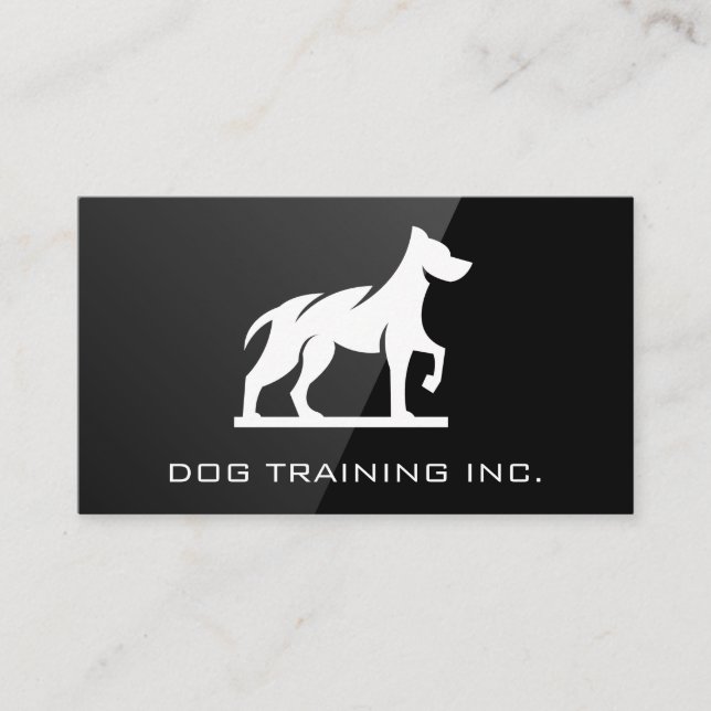 Carte De Visite Logo du chien K9 | Logo Black Gloss (Devant)