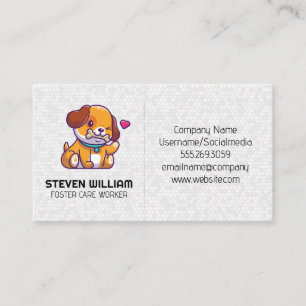 Carte De Visite Logo du chien mignon Services de protection des