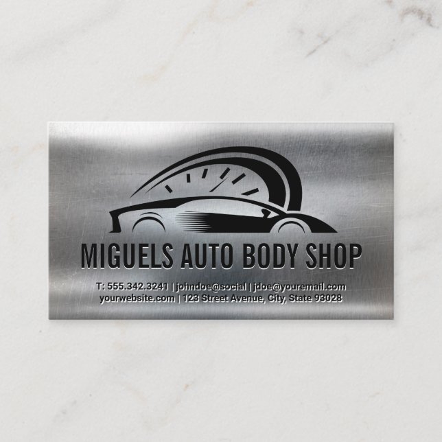 Carte De Visite Logo du compteur de vitesse de la voiture de sport (Devant)